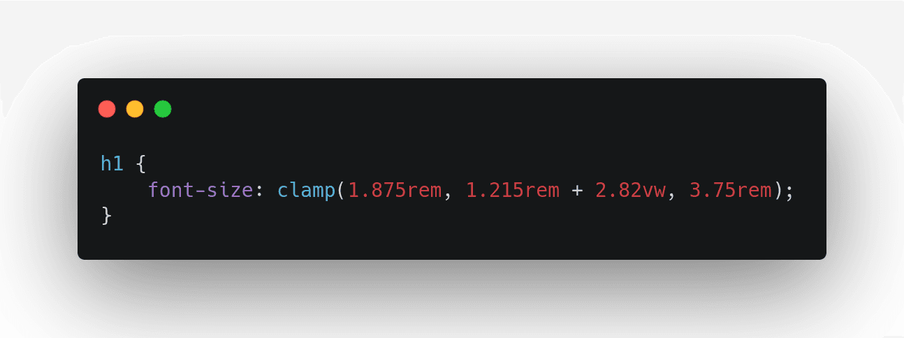 Code Snippet Fluid Typography CSS