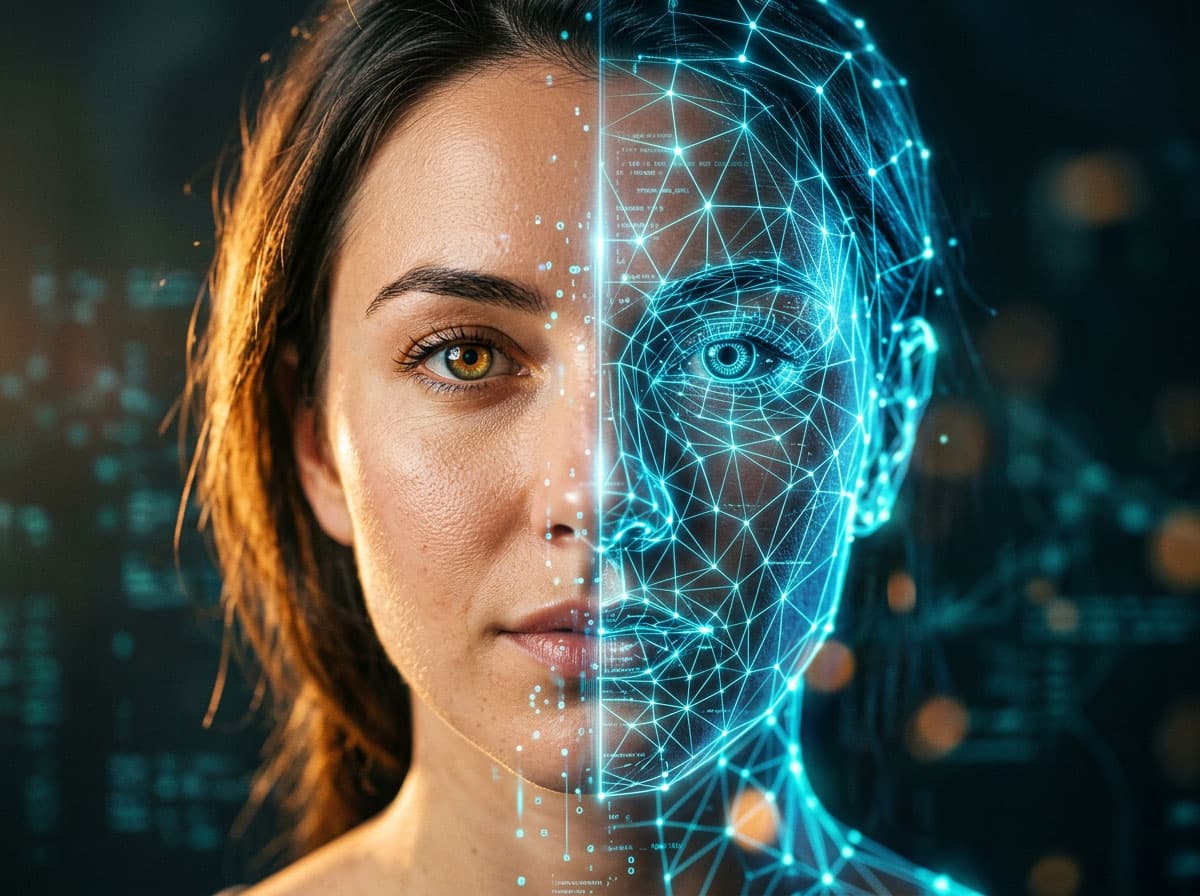 split_face__photoreal_skin_and_neon_wireframe_web